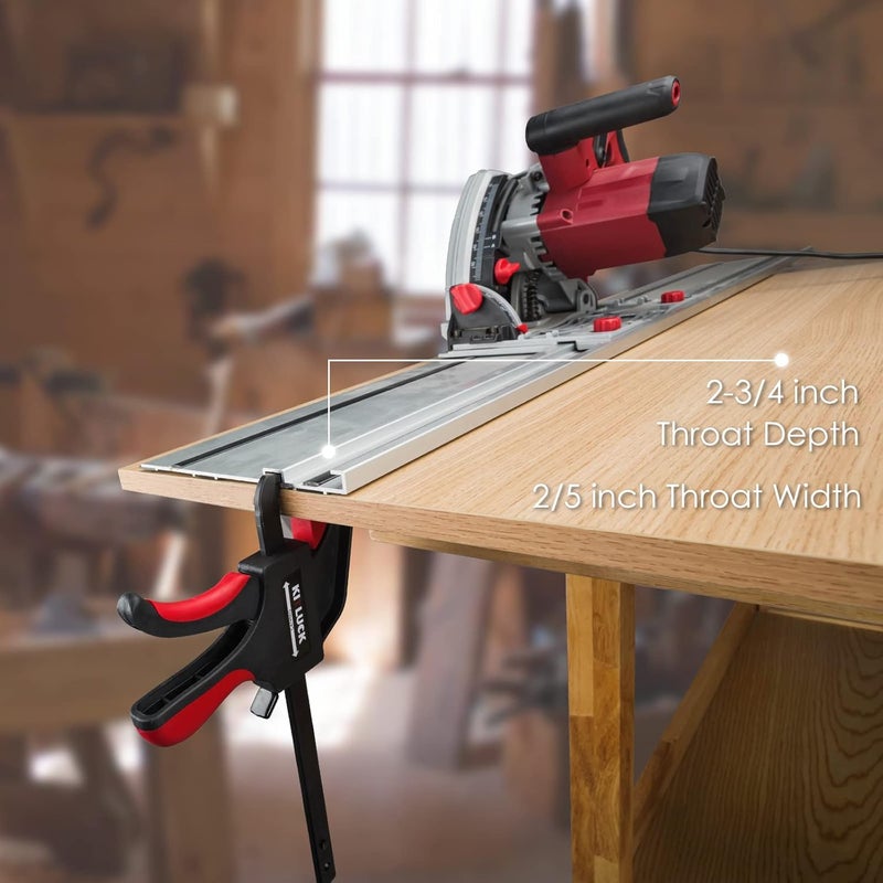 KITLUCK Track Saw Clamp, Quick Release Guide Rail Clamp for Circular Saw Guide Rail System, 6" Clamping Thickness, Universal Wood Track Clamps for Woodworking-2 Pcs - Image 4